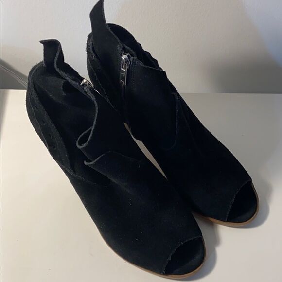 Marc Fisher Peeptoe Suede Booties - Picture 1 of 6